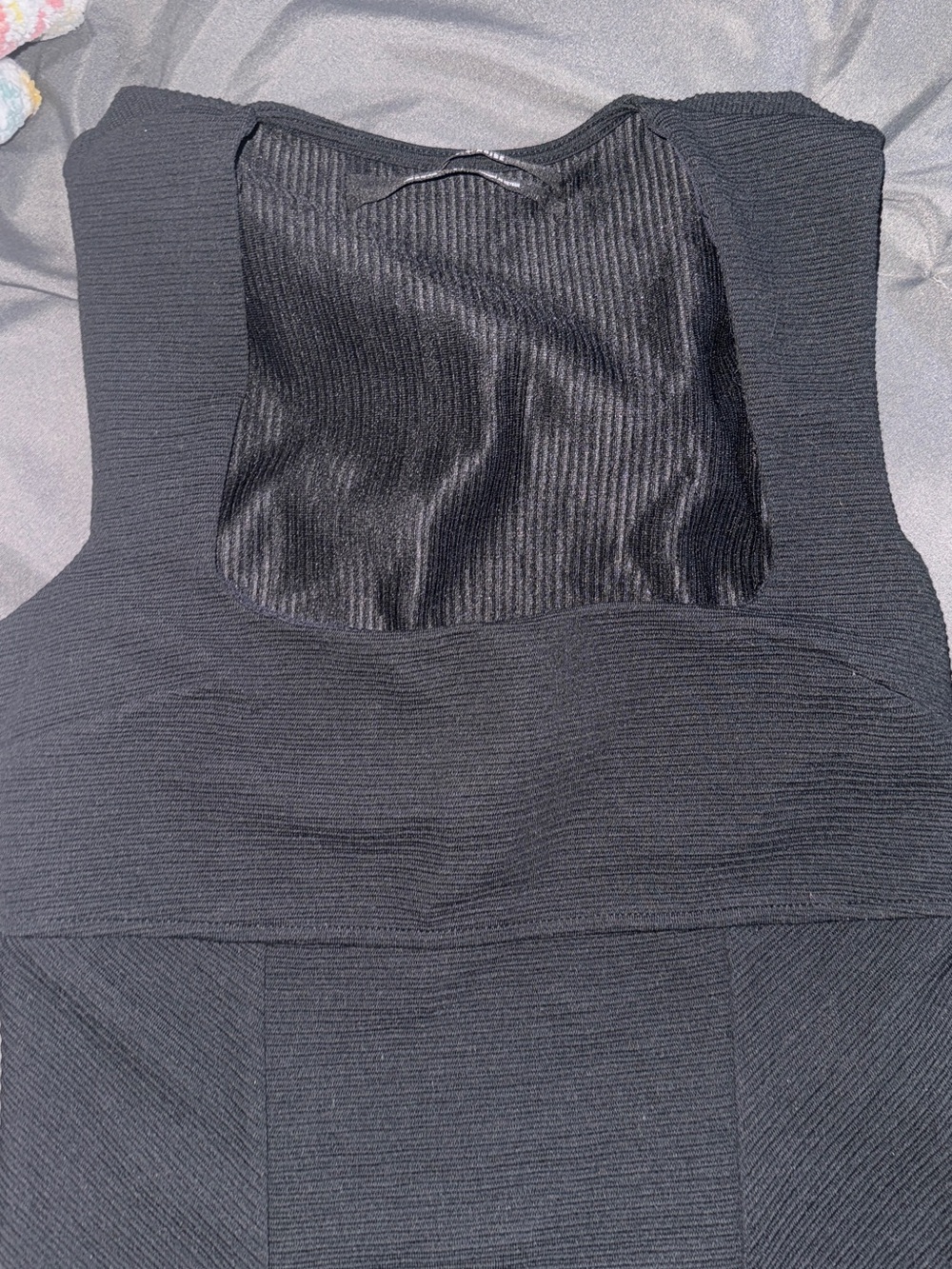 silence + noise Black Ribbed Scoop Neck Tank